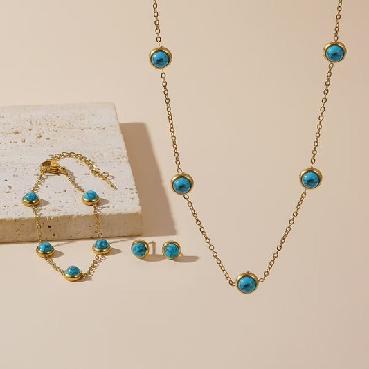 Ocean Glow Jewelry Set – Necklace, Bracelet & Earrings