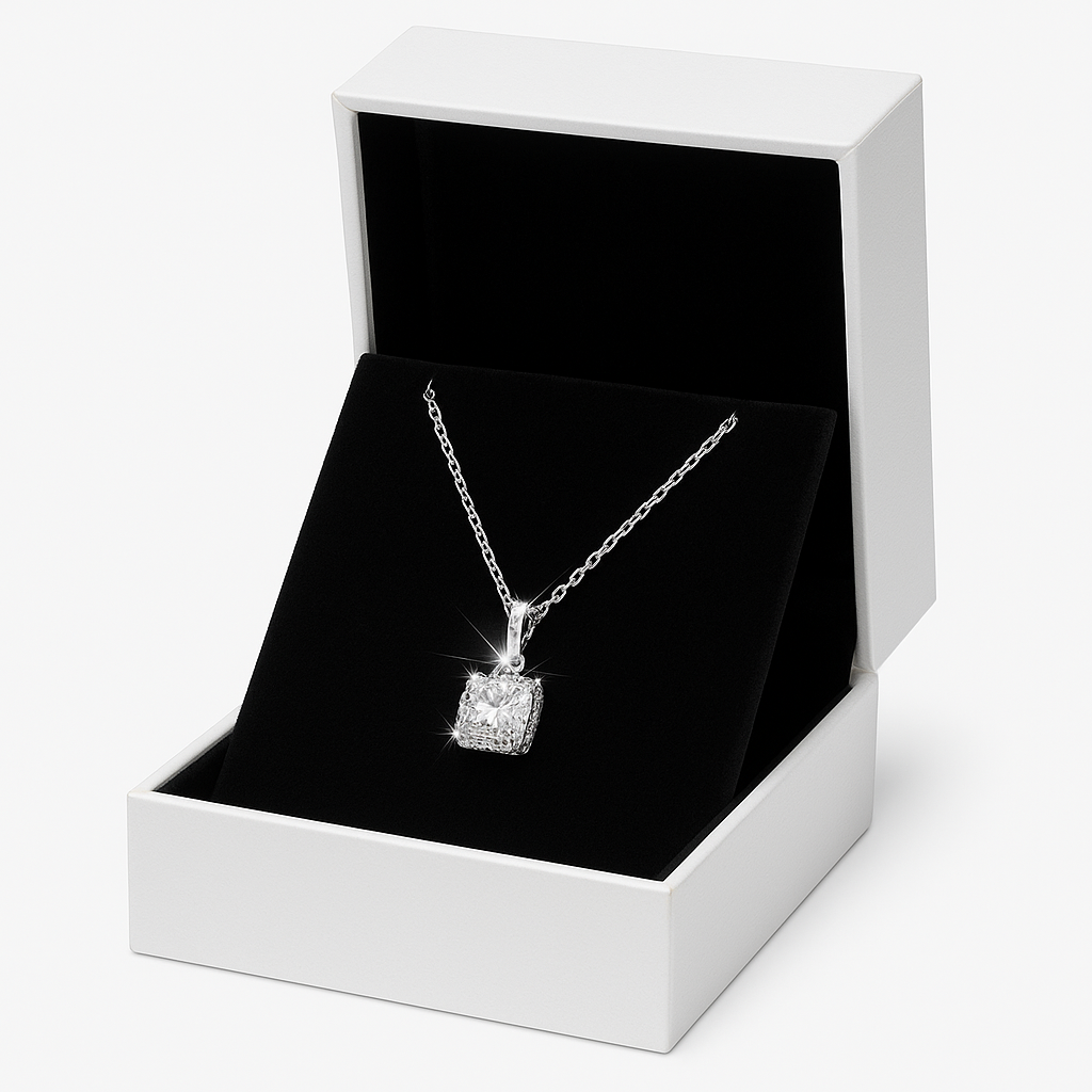 Silver Radiance Halo Necklace