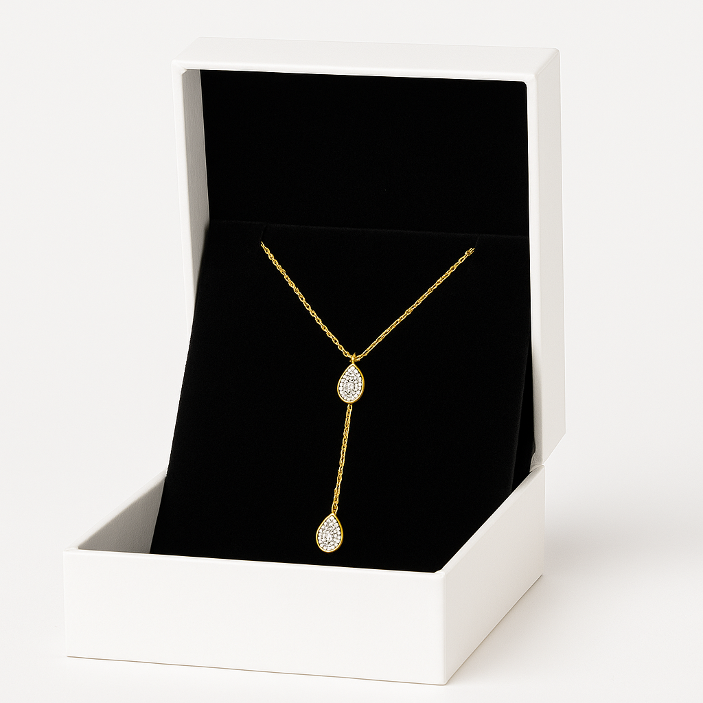 Golden Rain Drop Y-Necklace
