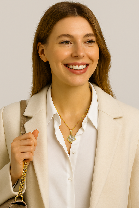 Golden Clover Spark Necklace