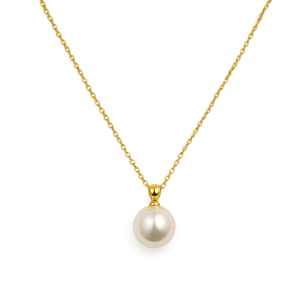 Golden Classic Pearl Pendant Necklace