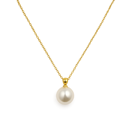 Golden Classic Pearl Pendant Necklace
