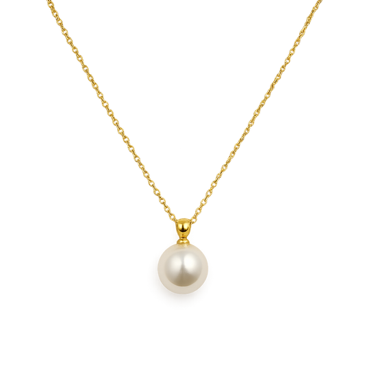 Golden Classic Pearl Pendant Necklace