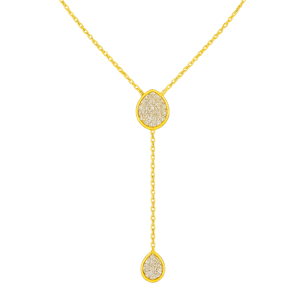 Golden Rain Drop Y-Necklace