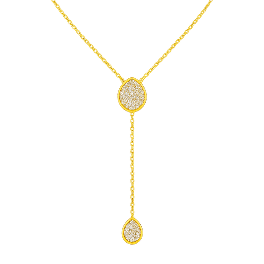 Golden Rain Drop Y-Necklace