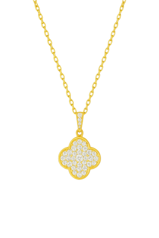 Golden Clover Spark Necklace