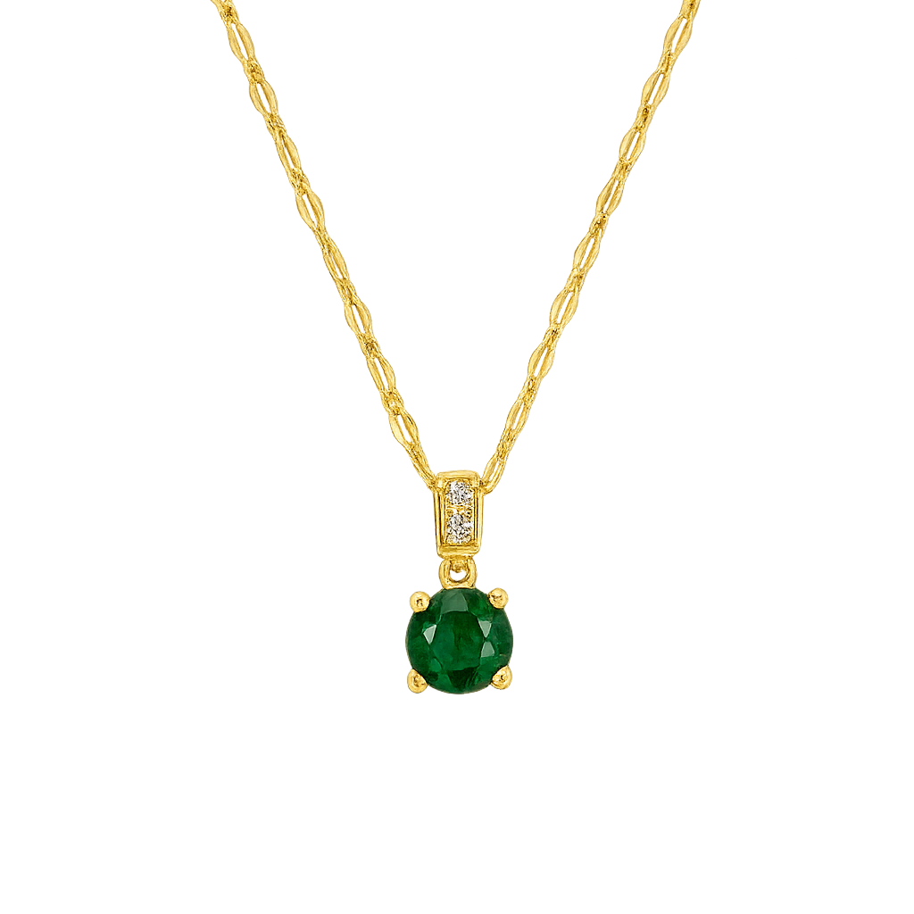 Golden Emerald Glow Necklace