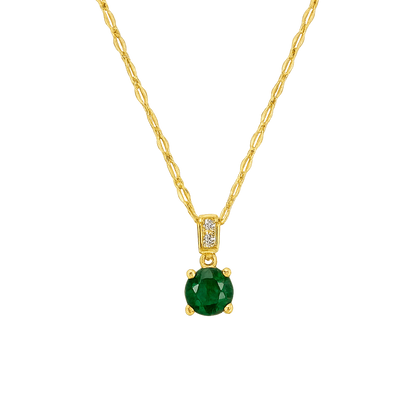 Golden Emerald Glow Necklace
