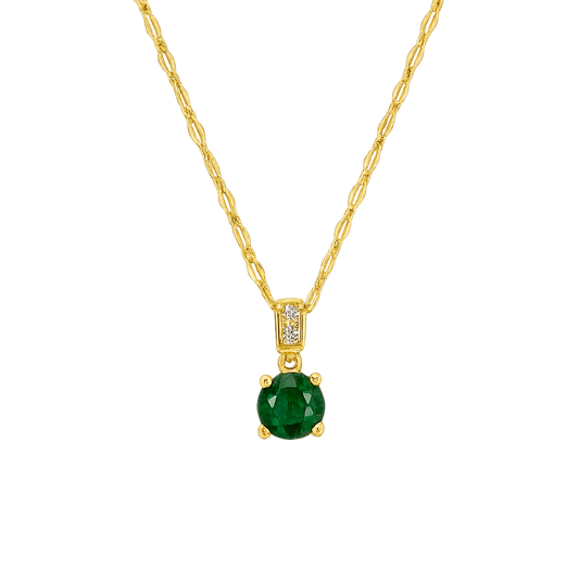 Golden Emerald Glow Necklace