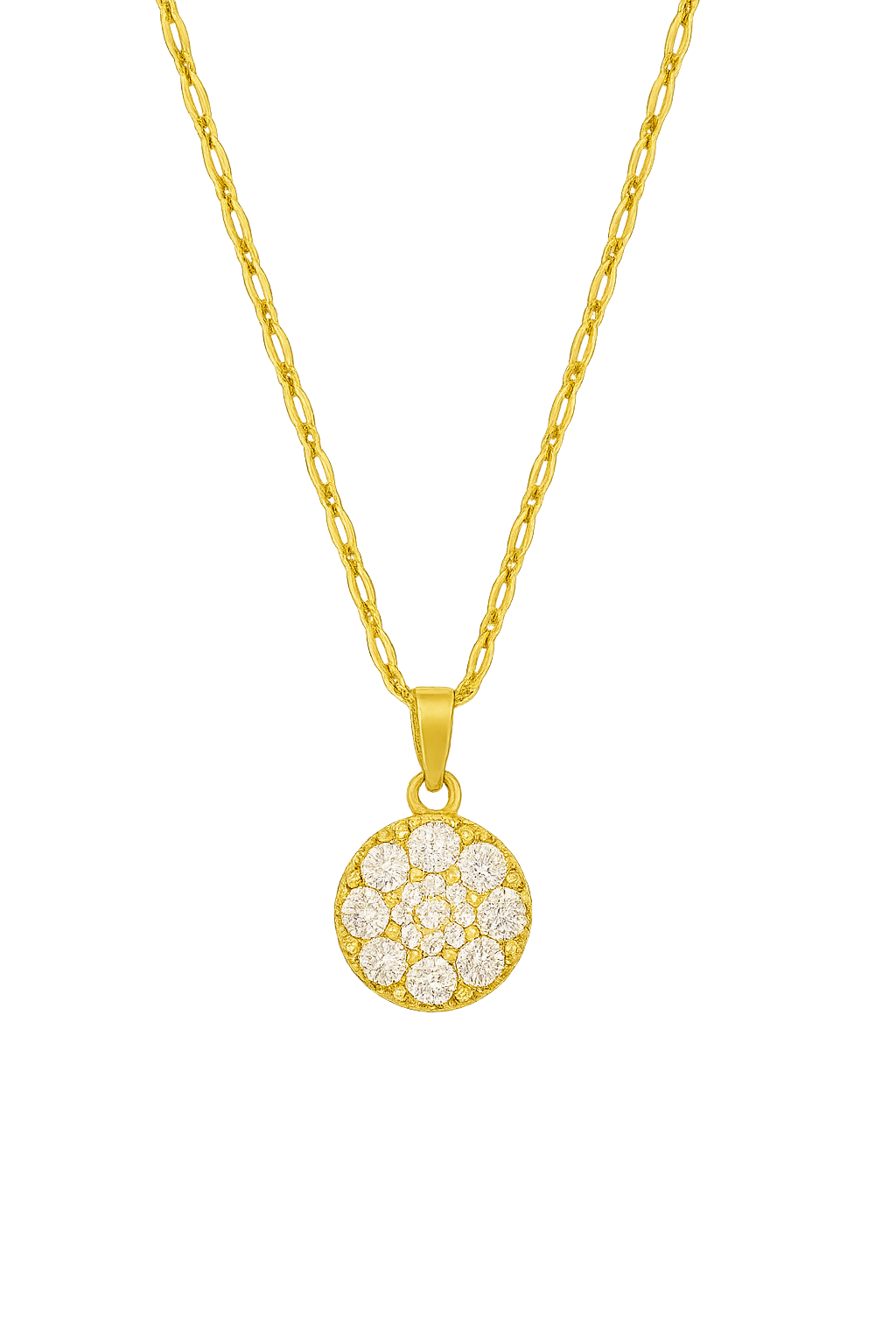 Golden Sparkle Medallion Necklace