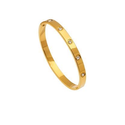 Golden Luxe Bangle with Crystal Accents