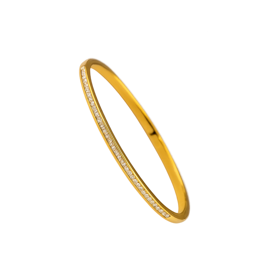 Golden Sparkle Bangle – Aurora Crystal Edition