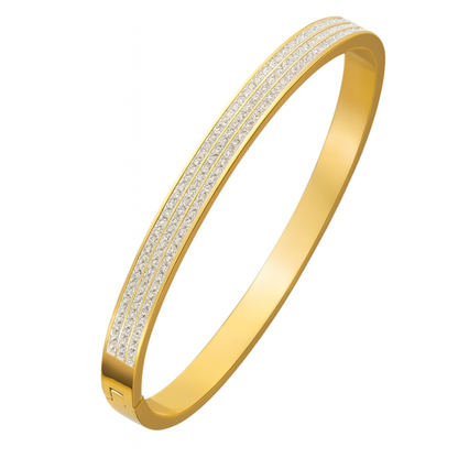 Golden Grace Bangle – Triple Sparkle Edition