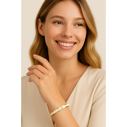 Golden Ivory Glow Bangle