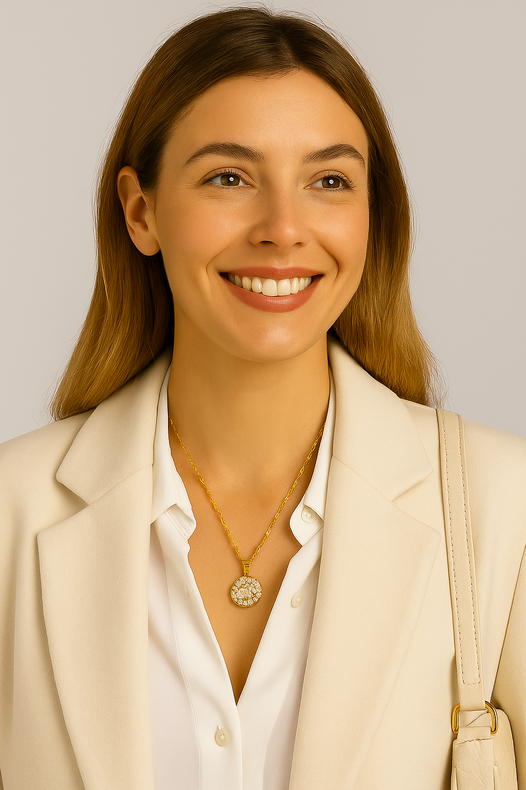 Golden Sparkle Medallion Necklace