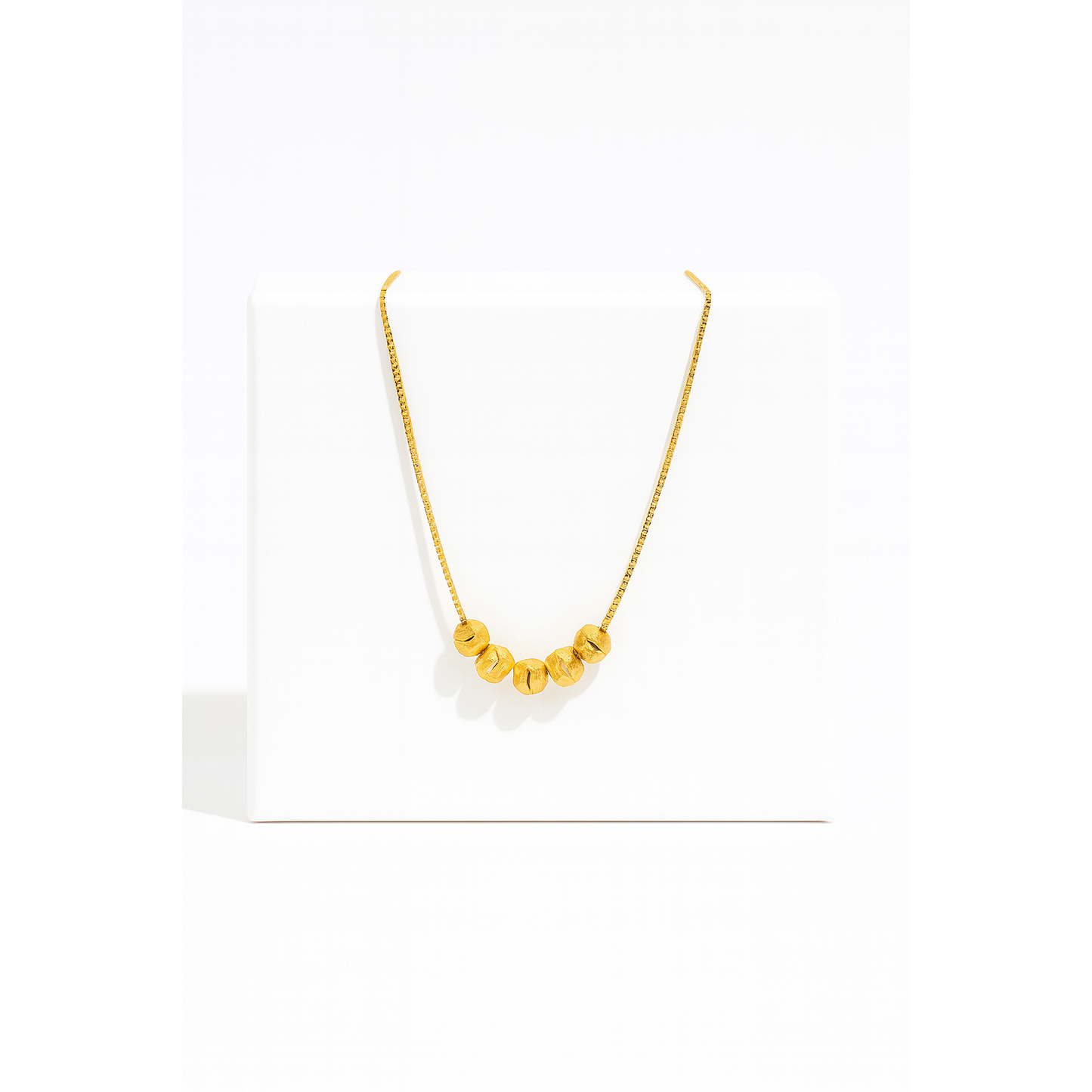 Golden Orbit Bead Necklace