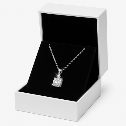 Silver Radiance Halo Necklace