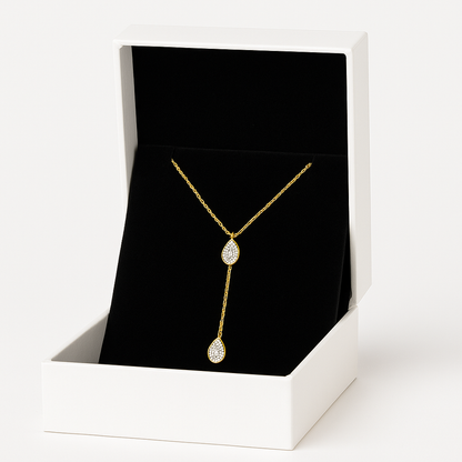 Golden Rain Drop Y-Necklace
