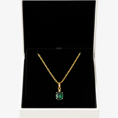 Golden Emerald Glow Necklace