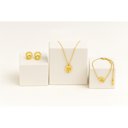 Golden Eternal Elegance Set – Necklace, Bracelet & Earrings