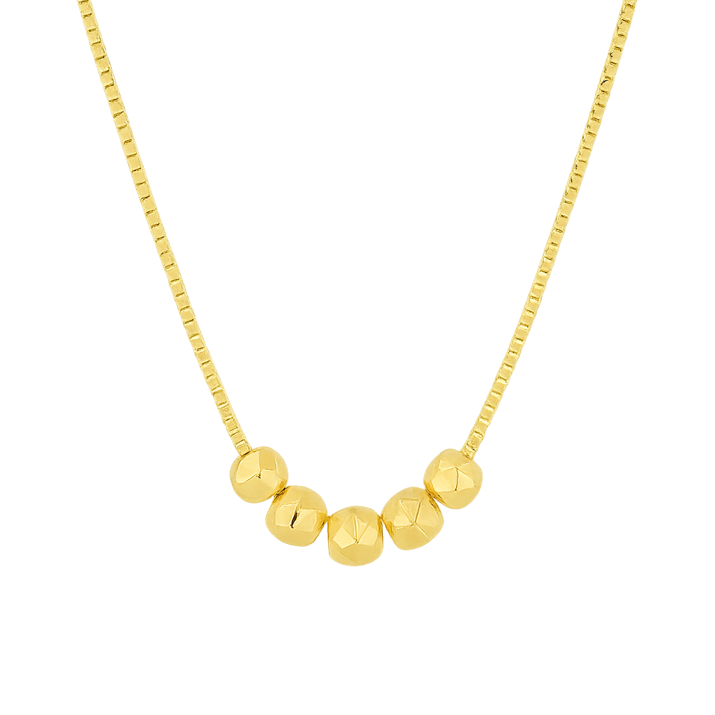 Golden Orbit Bead Necklace