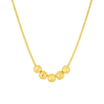 Golden Orbit Bead Necklace