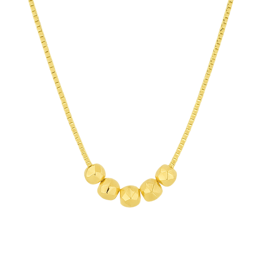 Golden Orbit Bead Necklace